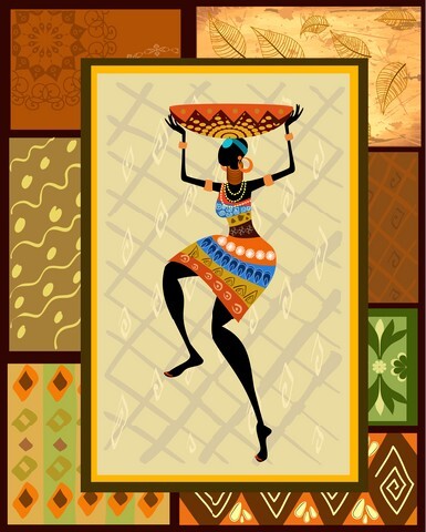 African girl dressed in a decorative 3